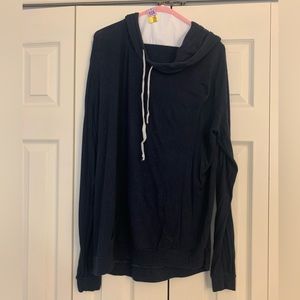 Very Lightweight Dark Blue Pullover Hoodie from Brandy Melville